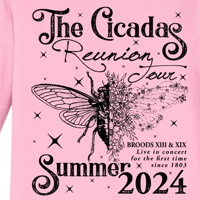 The Cicadas Reunion Summer 2024 Cicada Nature Lover Baby Long Sleeve Bodysuit