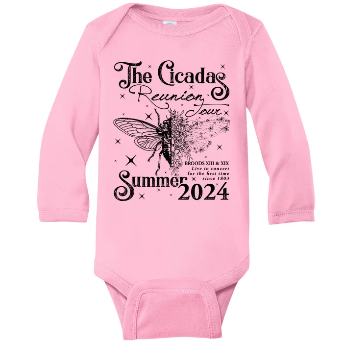 The Cicadas Reunion Summer 2024 Cicada Nature Lover Baby Long Sleeve Bodysuit