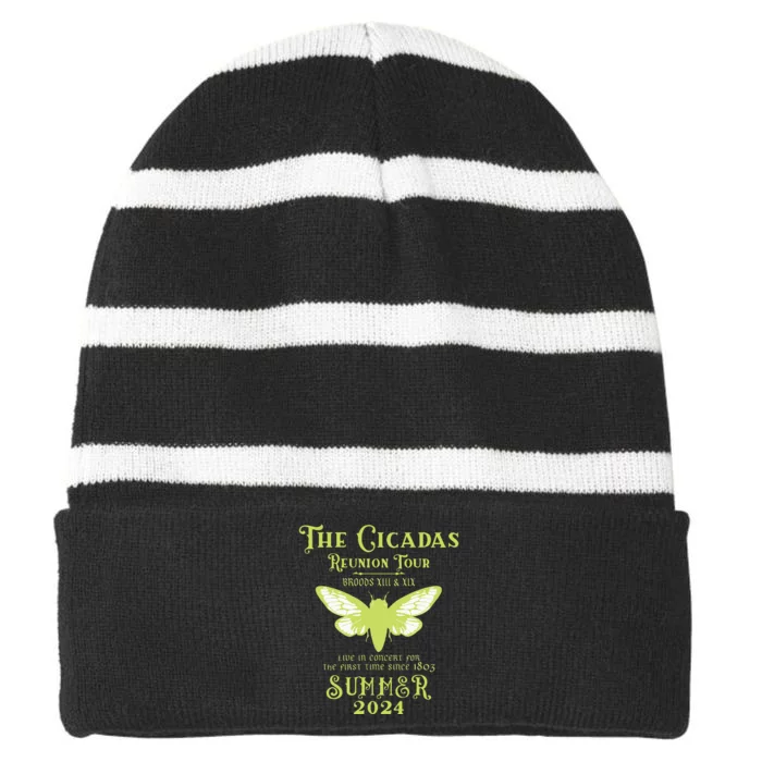 The Cicada Reunion U.S 2024 Cicada Concert Striped Beanie with Solid Band