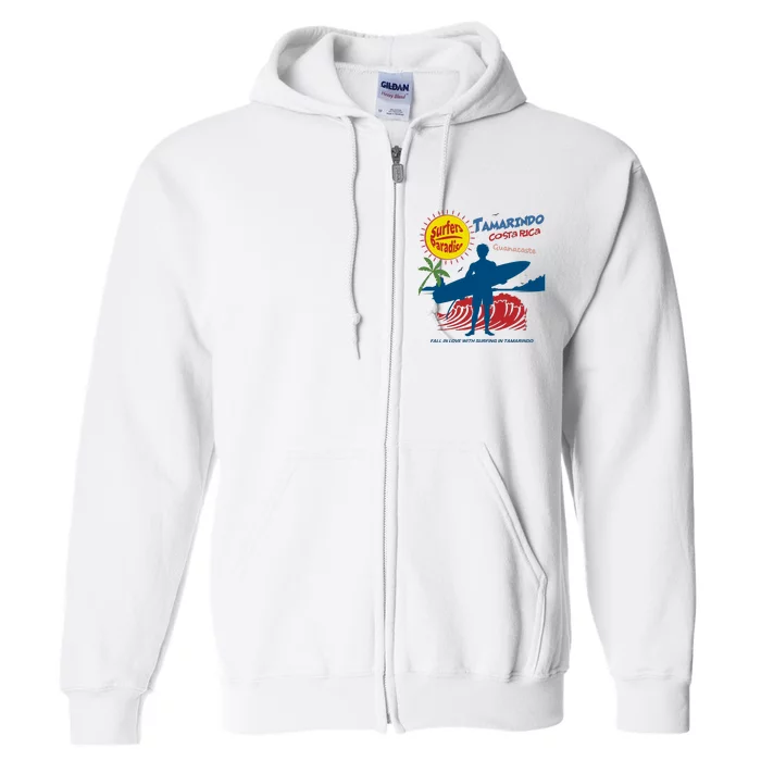 Tamarindo Costa Rica Surfer Full Zip Hoodie