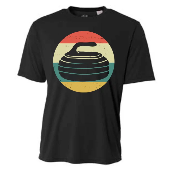 Team Curling Retro Sunset Sport Cooling Performance Crew T-Shirt