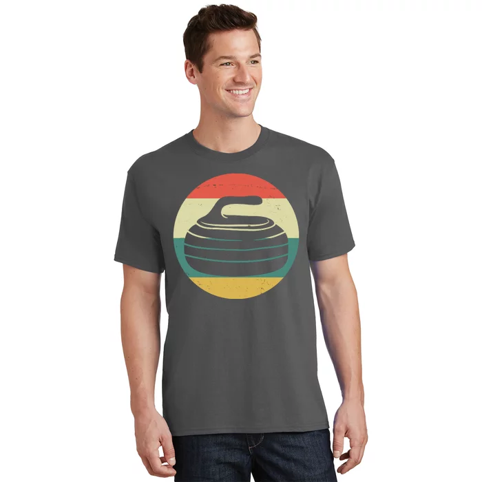 Team Curling Retro Sunset Sport T-Shirt