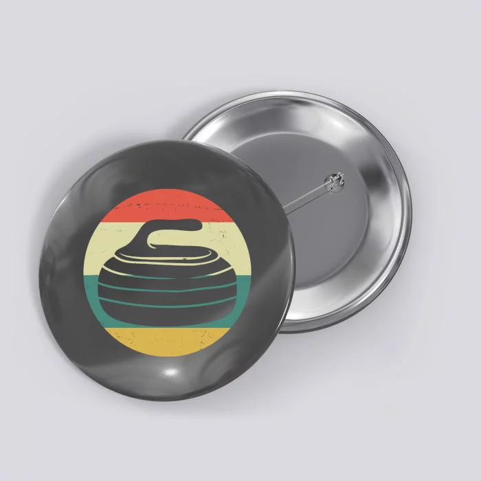 Team Curling Retro Sunset Sport Button