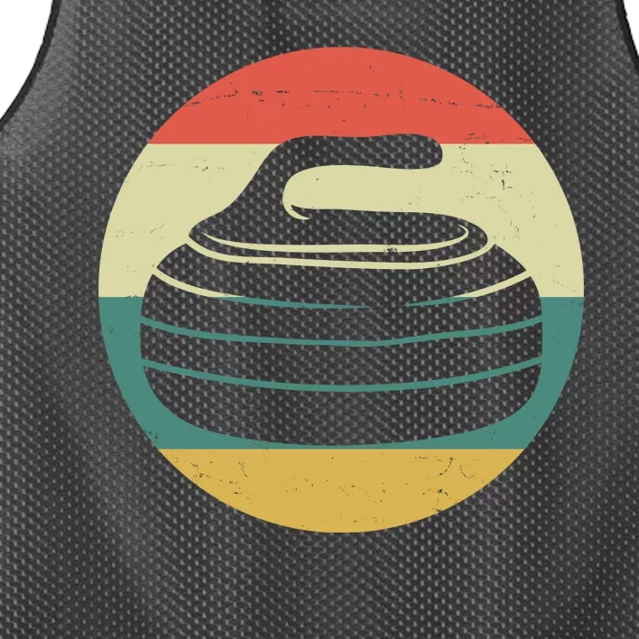 Team Curling Retro Sunset Sport Mesh Reversible Basketball Jersey Tank