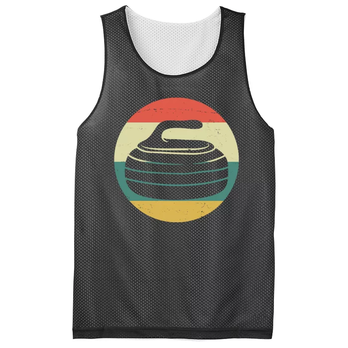 Team Curling Retro Sunset Sport Mesh Reversible Basketball Jersey Tank