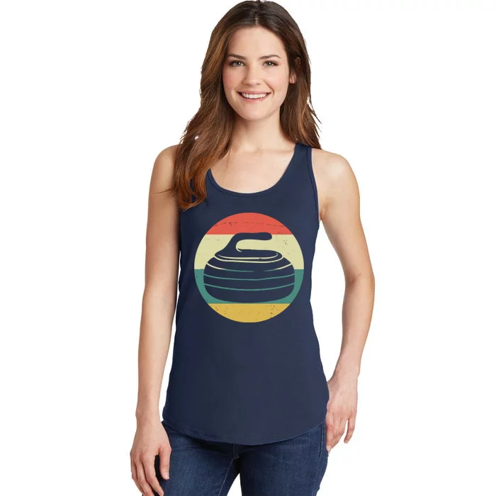 Team Curling Retro Sunset Sport Ladies Essential Tank