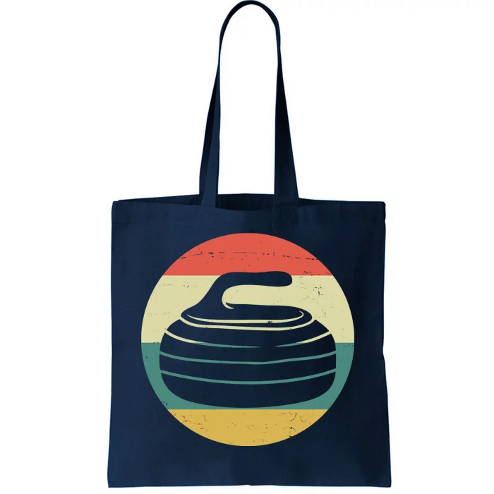 Team Curling Retro Sunset Sport Tote Bag