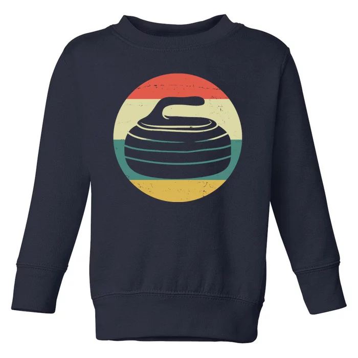 Team Curling Retro Sunset Sport Toddler Sweatshirt