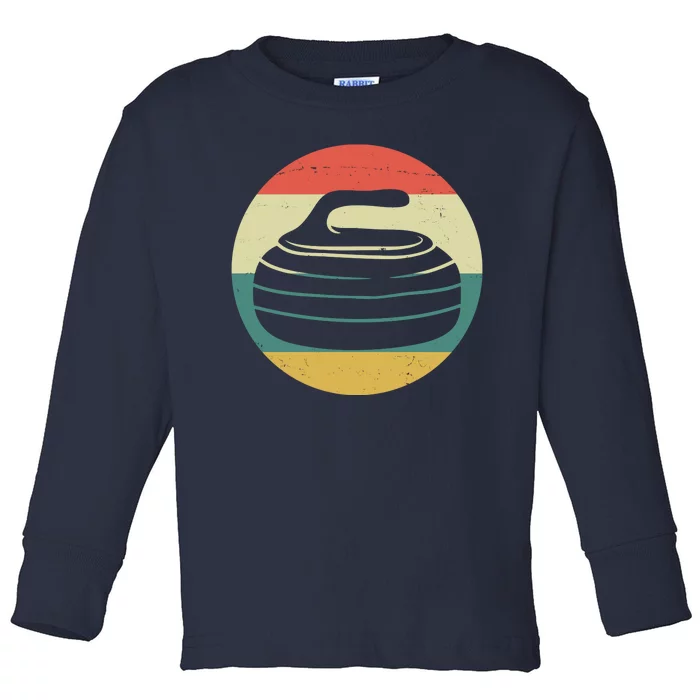 Team Curling Retro Sunset Sport Toddler Long Sleeve Shirt