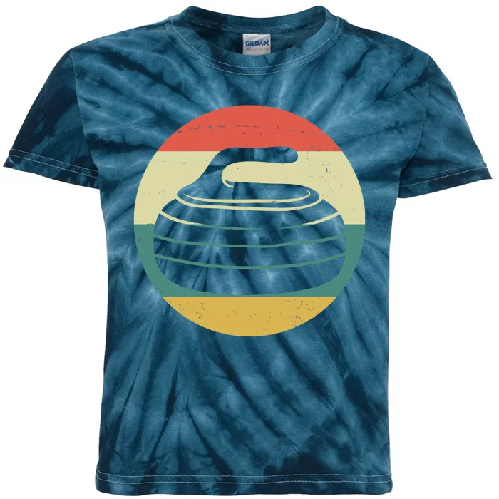 Team Curling Retro Sunset Sport Kids Tie-Dye T-Shirt