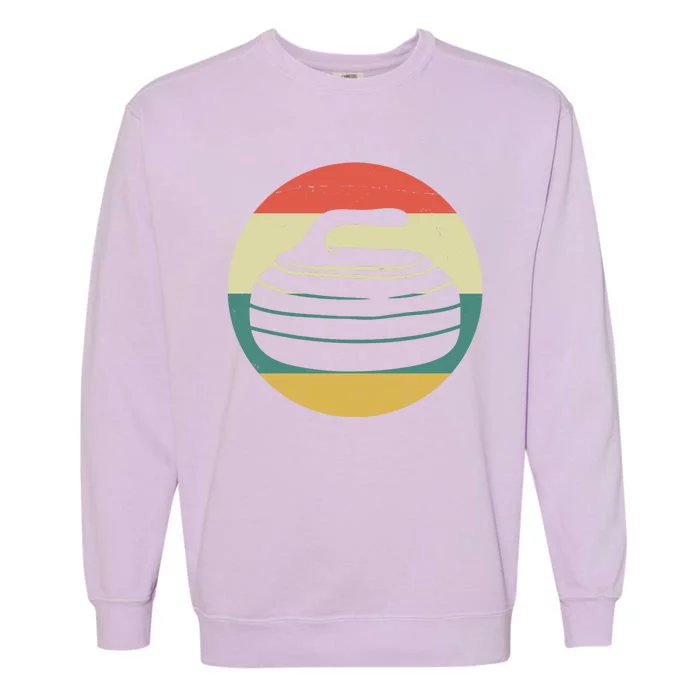 Team Curling Retro Sunset Sport Garment-Dyed Sweatshirt