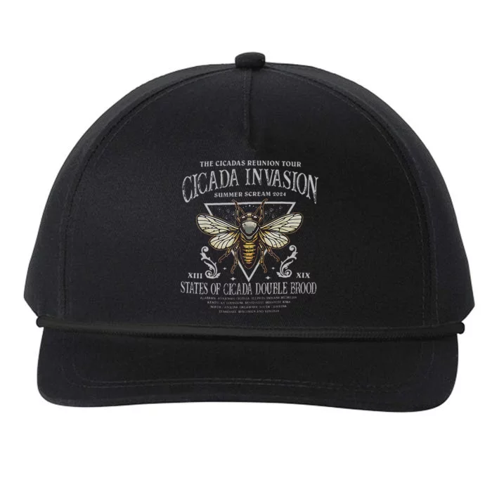 The Cicadas Reunion Cicada Nature Lover Summer 2024 Snapback Five-Panel Rope Hat