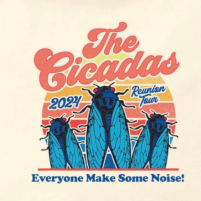 The Cicadas Reunion Retro Beach Concert Design Zip Tote Bag