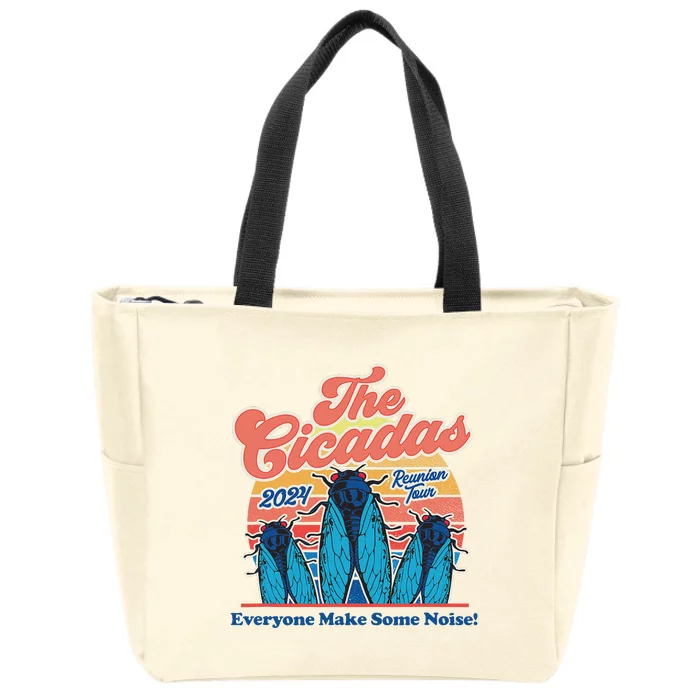 The Cicadas Reunion Retro Beach Concert Design Zip Tote Bag