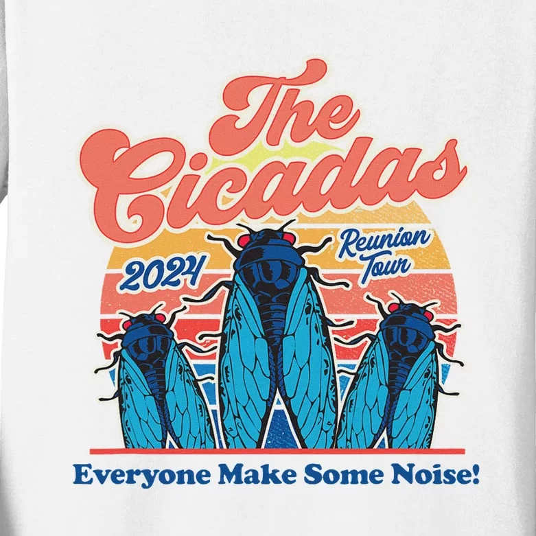 The Cicadas Reunion Retro Beach Concert Design Kids Long Sleeve Shirt