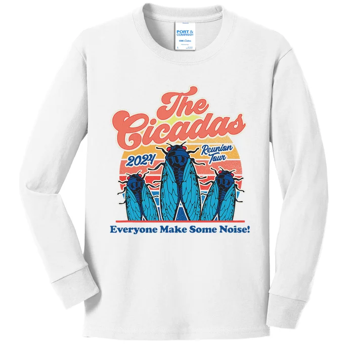 The Cicadas Reunion Retro Beach Concert Design Kids Long Sleeve Shirt