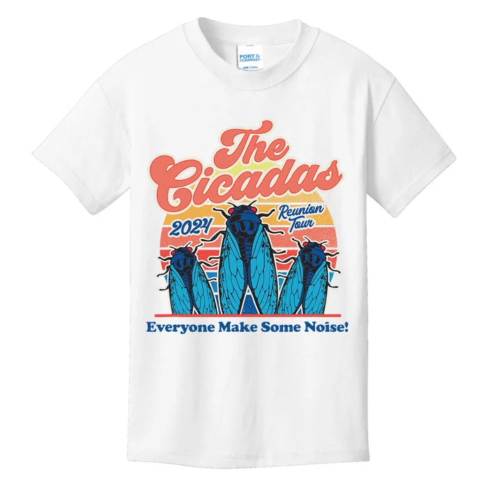 The Cicadas Reunion Retro Beach Concert Design Kids T-Shirt