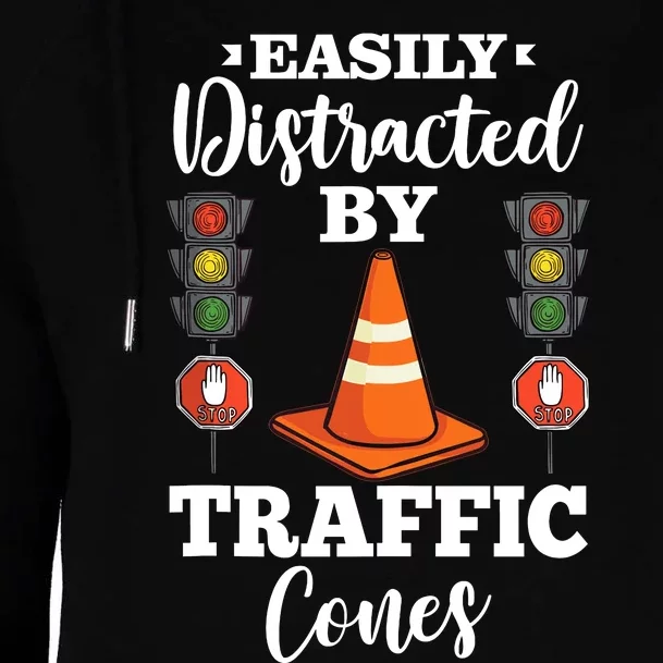 Traffic Cone Road Sign Safety Pylons Womens Funnel Neck Pullover Hood