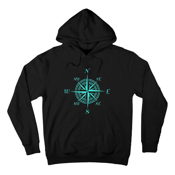 Turquoise Compass Rose Tall Hoodie