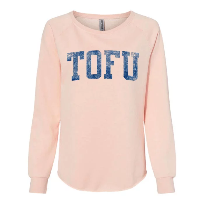 Tofu College – Retro Soy Boy Funny Vegan Womens California Wash Sweatshirt