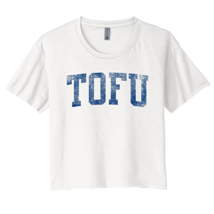 Tofu College – Retro Soy Boy Funny Vegan Women's Crop Top Tee