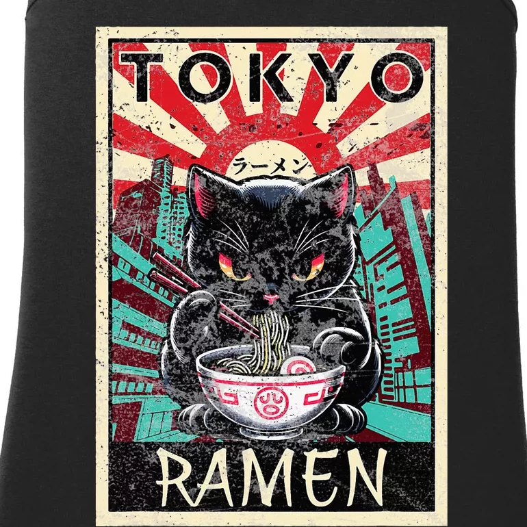 Tokyo Cat Ramen Noodles Kawaii Japanese Asian Food Lover Ladies Essential Tank