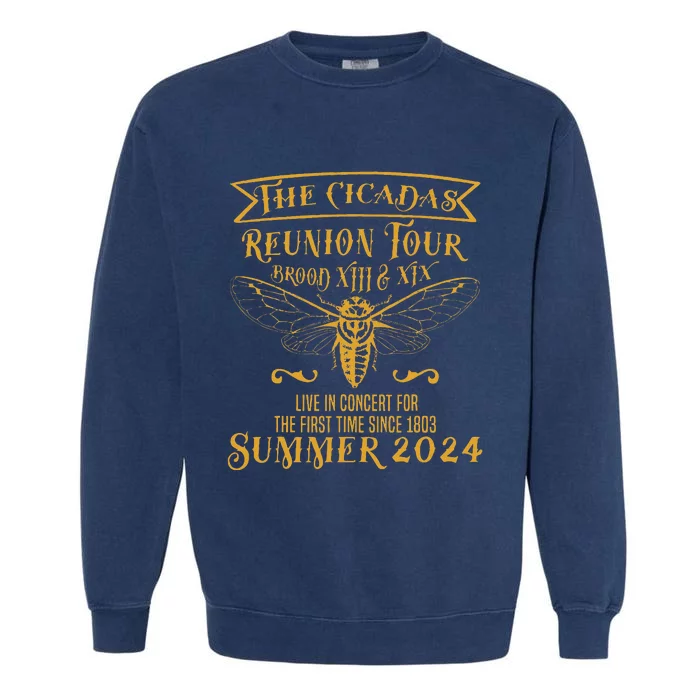 The Cicada Reunion 2024 Brood Xiii Xix Garment-Dyed Sweatshirt