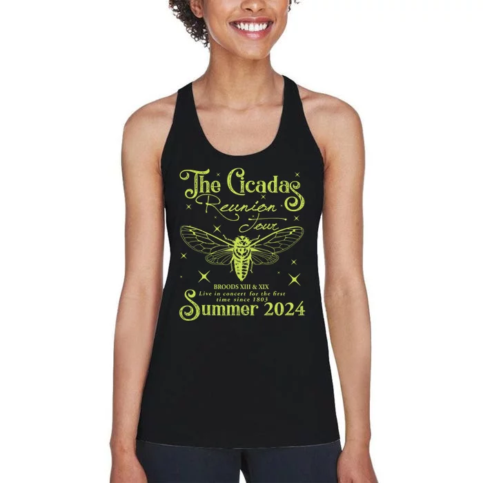 The Cicadas Reunion Summer 2024 Cicada Nature Lover Women's Racerback Tank