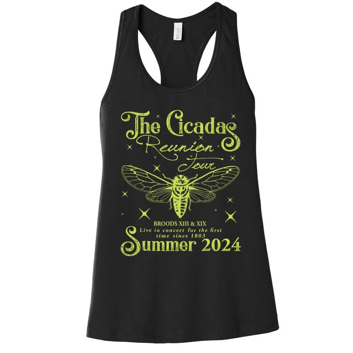 The Cicadas Reunion Summer 2024 Cicada Nature Lover Women's Racerback Tank