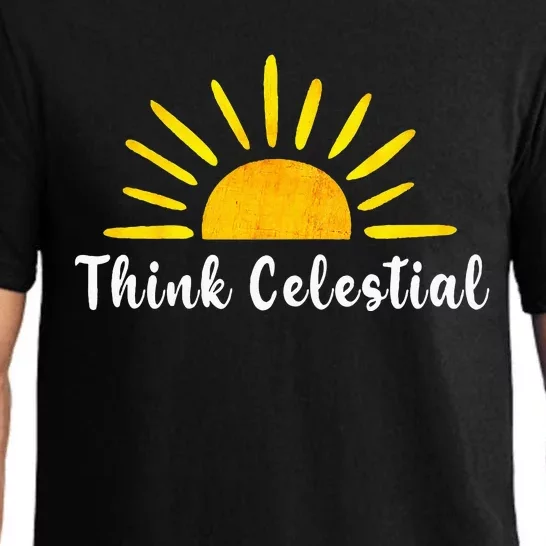 Think Celestial Retro Sunshine Quoes Pajama Set