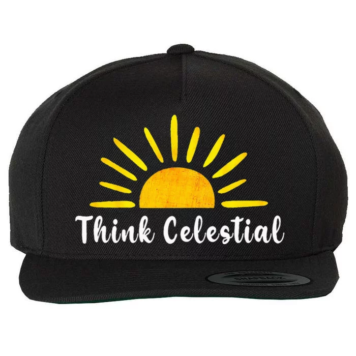 Think Celestial Retro Sunshine Quoes Wool Snapback Cap