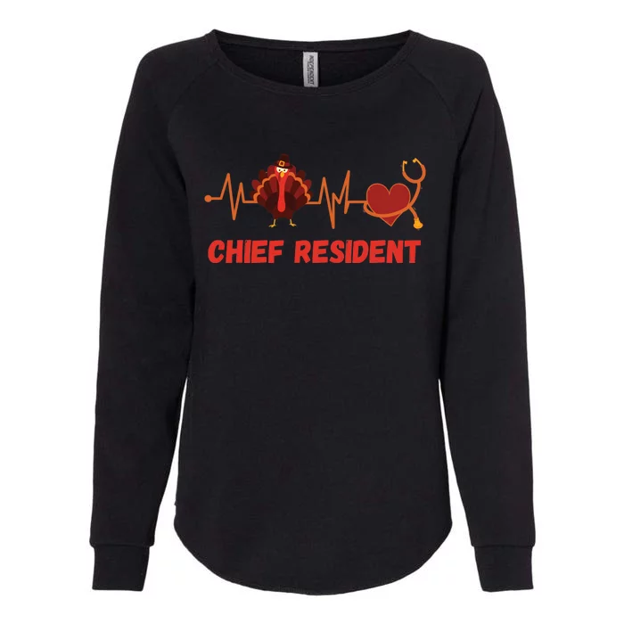 Thanksgiving Chief Resident Heartbeat Stethoscope Doctor Gift Womens California Wash Sweatshirt