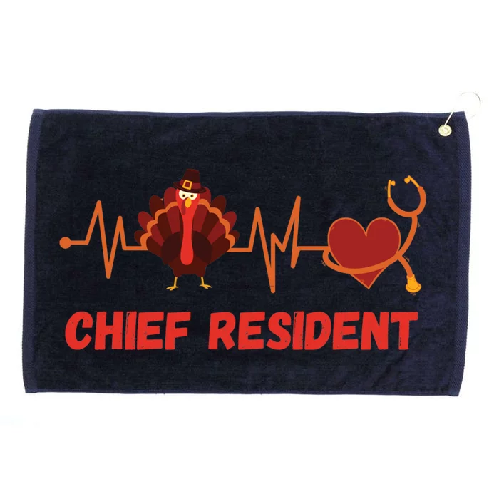 Thanksgiving Chief Resident Heartbeat Stethoscope Doctor Gift Grommeted Golf Towel