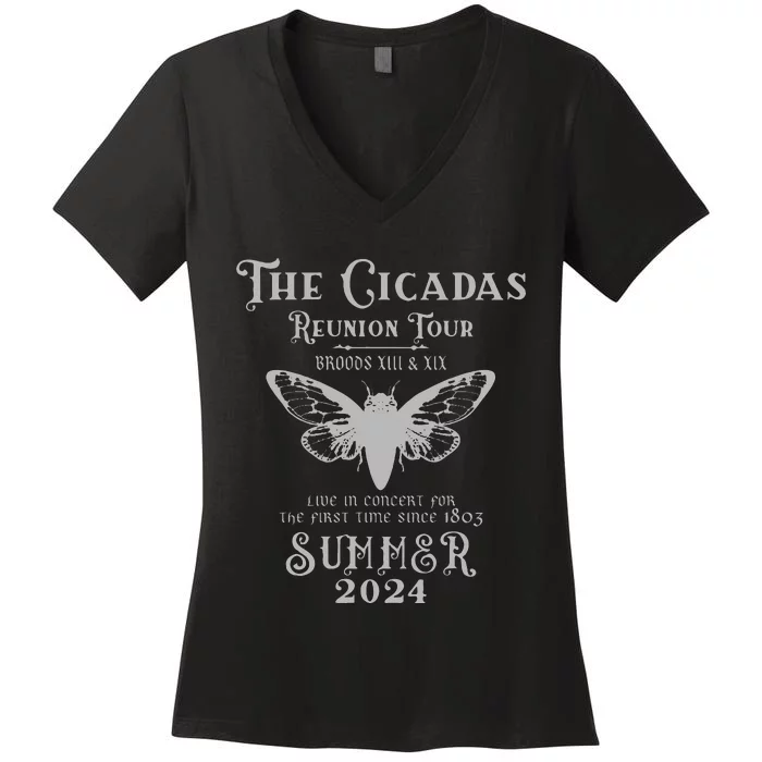 The Cicada Reunion U.S 2024 Cicada Concert Women's V-Neck T-Shirt