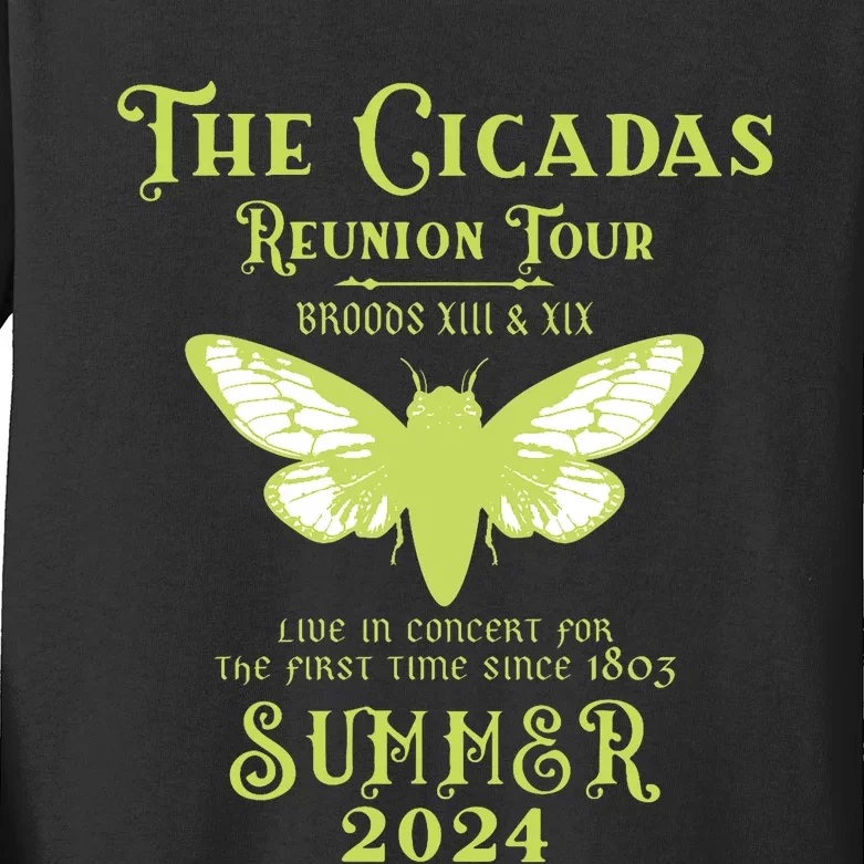 The Cicada Reunion U.S 2024 Cicada Concert Fest Kids Long Sleeve Shirt