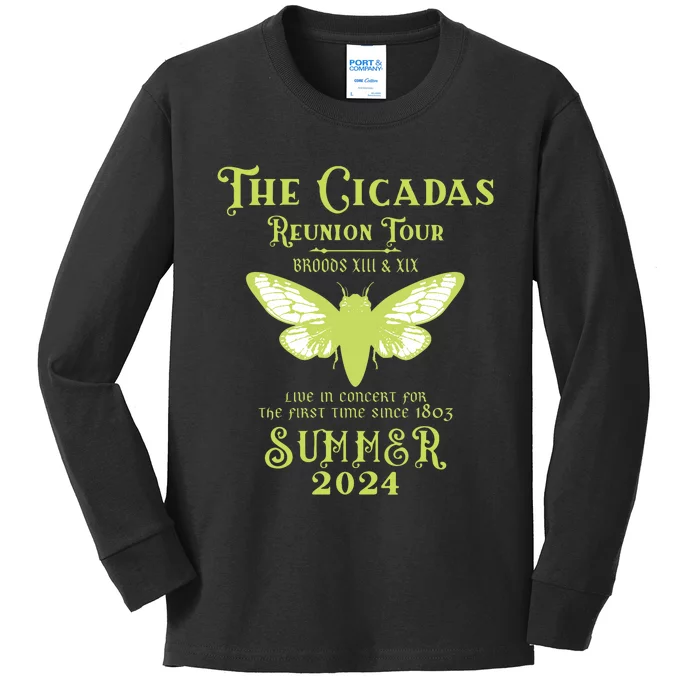 The Cicada Reunion U.S 2024 Cicada Concert Fest Kids Long Sleeve Shirt