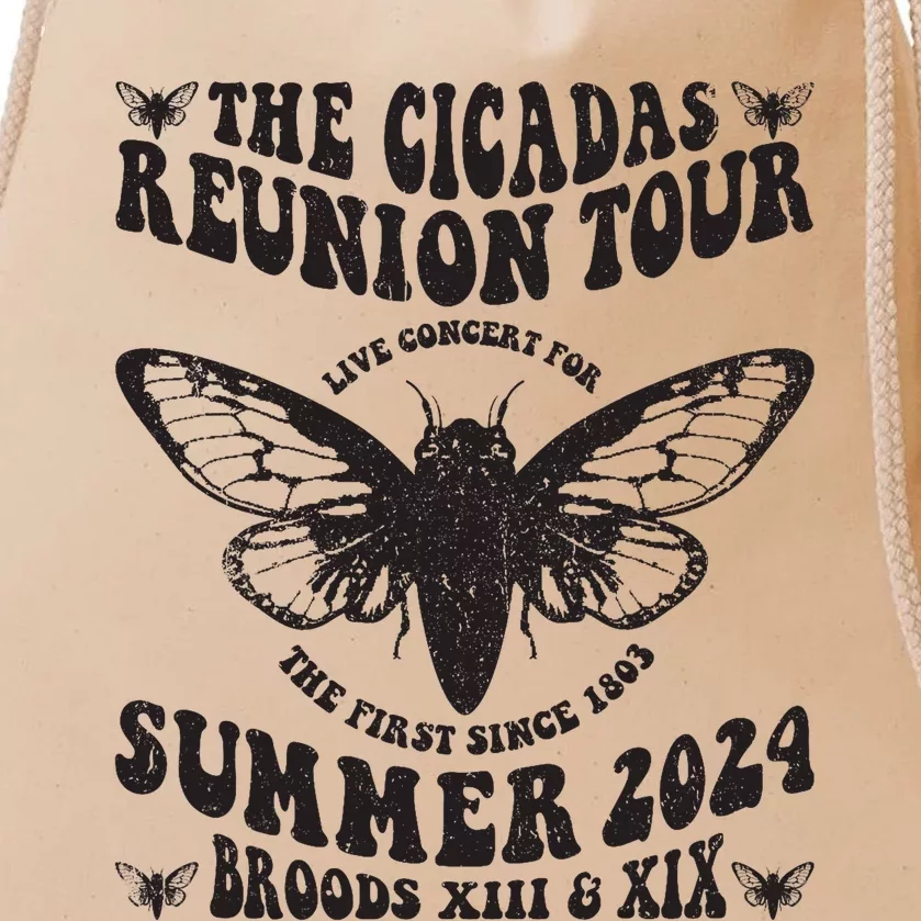 The Cicada Reunion U.S 2024 Concert Fest Lover Groovy Drawstring Bag