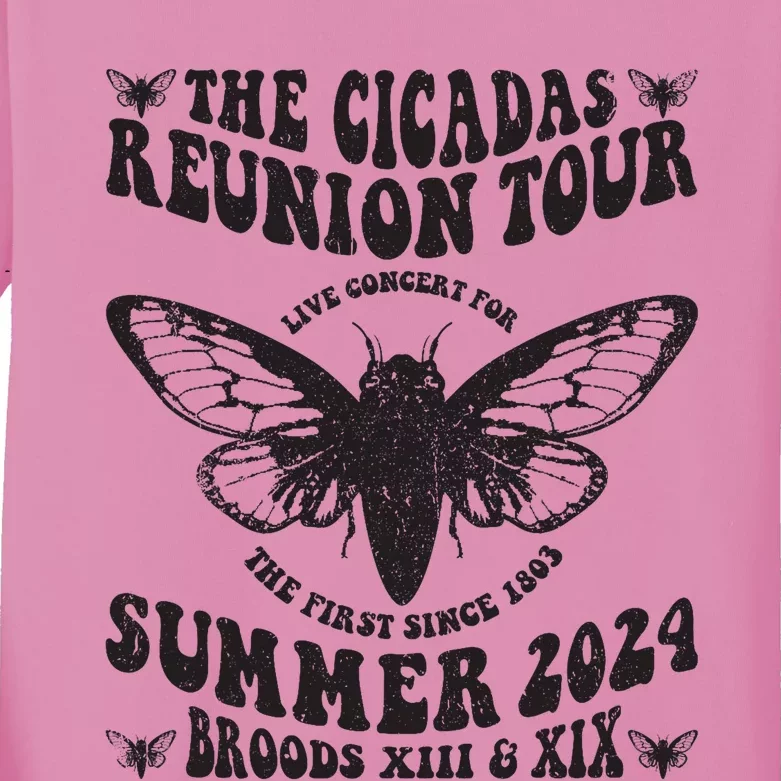 The Cicada Reunion U.S 2024 Concert Fest Lover Groovy Kids Long Sleeve Shirt