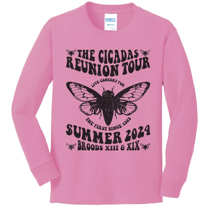 The Cicada Reunion U.S 2024 Concert Fest Lover Groovy Kids Long Sleeve Shirt