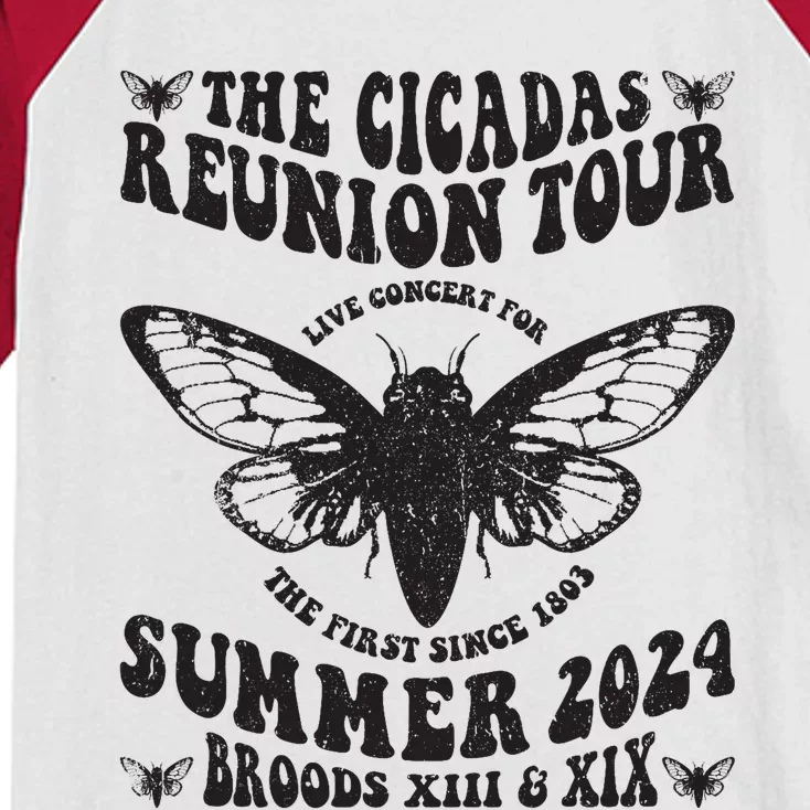 The Cicada Reunion U.S 2024 Concert Fest Lover Groovy Kids Colorblock Raglan Jersey