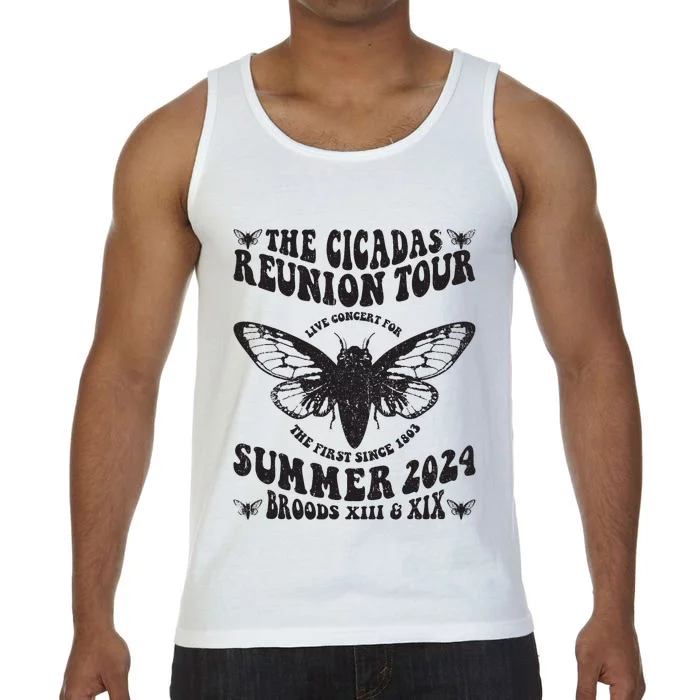 The Cicada Reunion U.S 2024 Concert Fest Lover Groovy Comfort Colors® Tank Top