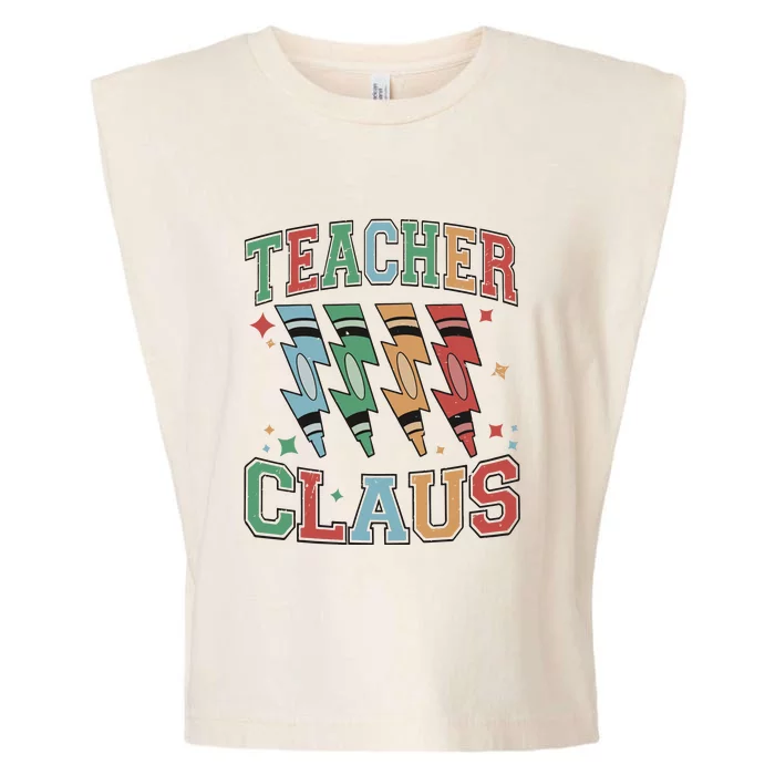 Teacher Claus Retro Christmas Garment-Dyed Women's Muscle Tee