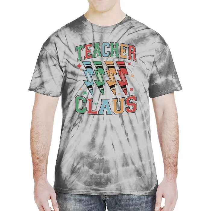 Teacher Claus Retro Christmas Tie-Dye T-Shirt