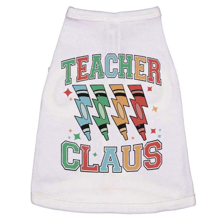 Teacher Claus Retro Christmas Doggie Tank