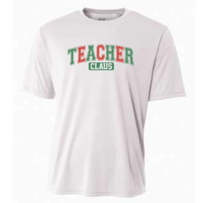 Teacher Claus Retro Christmas Cooling Performance Crew T-Shirt