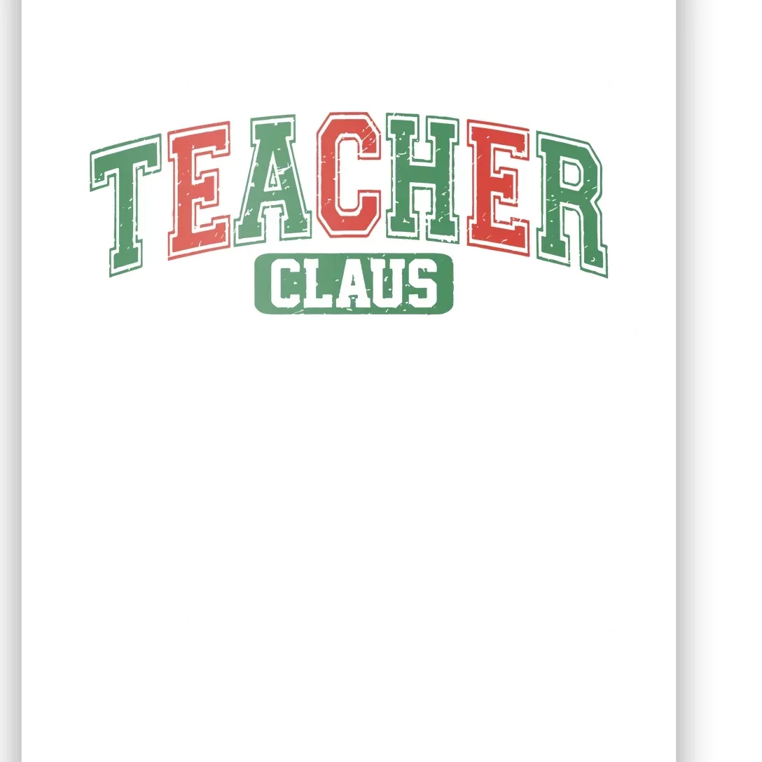 Teacher Claus Retro Christmas Poster