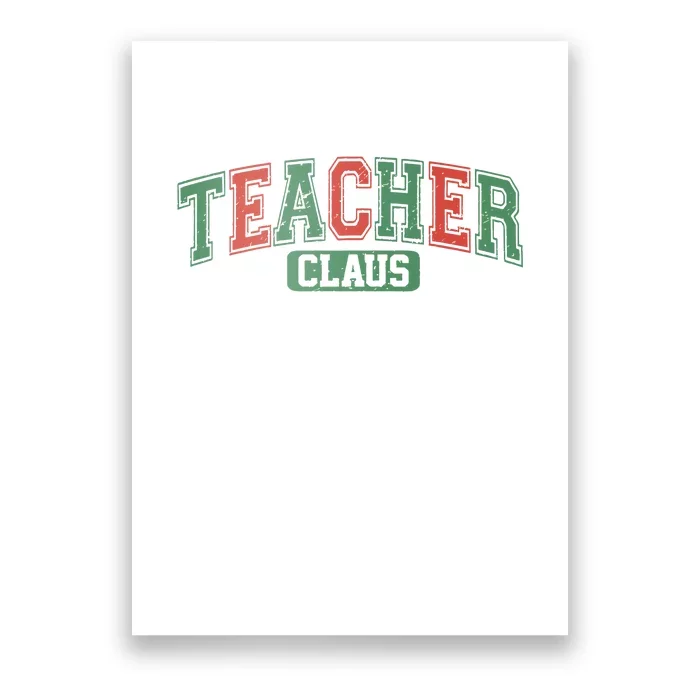 Teacher Claus Retro Christmas Poster