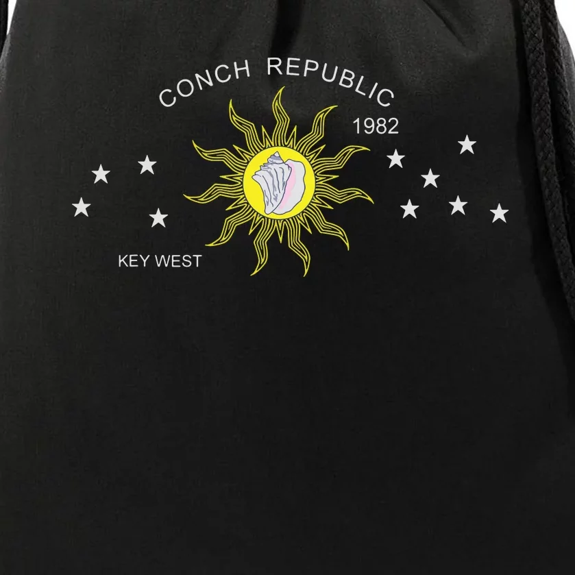 The Conch Republic Flag Drawstring Bag