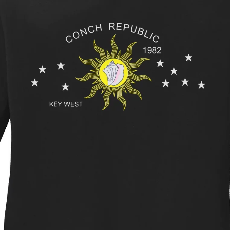 The Conch Republic Flag Ladies Long Sleeve Shirt