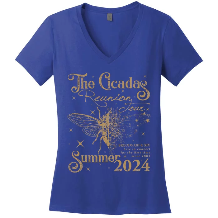 The Cicada Reunion U.S 2024 Cicadas Women's V-Neck T-Shirt